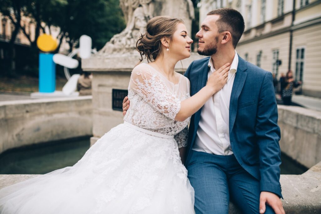 Mariage d'un couple franco-américain réalisé en France